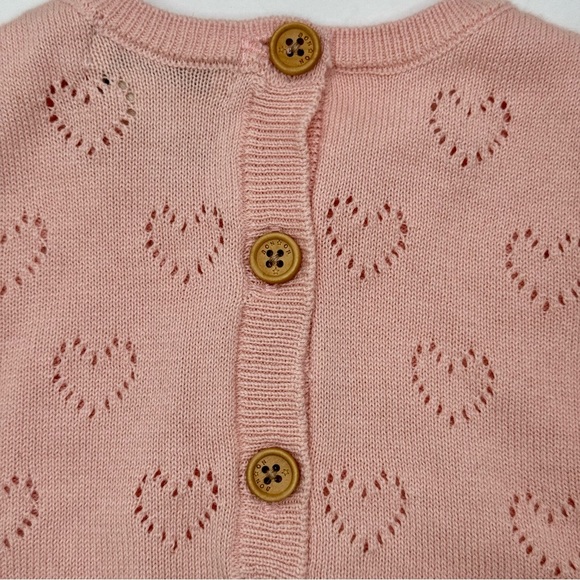 NWT BONTON Paris Baby Romper Rose Pink Heart Cotton Knit Size 3M - Picture 10 of 16
